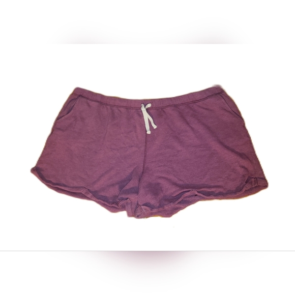 So 2X Purple Stretchy Drawstring Lounge Shorts - Picture 1 of 6